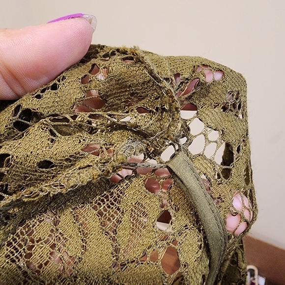 J CREW olive green lace top with built in cami size 2 - Picture 14 of 14